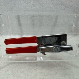 Vintage Swing-A-Way Can Opener Made in St Louis Missouri Red Grip Handles #72